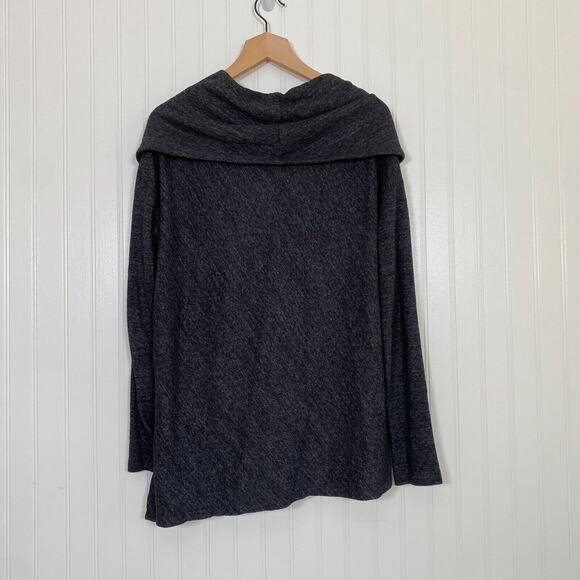 Prana Womens Sweater Size Medium Ginger Cowl Neck Long Sleeve Charcoal Gray - Picture 6 of 9